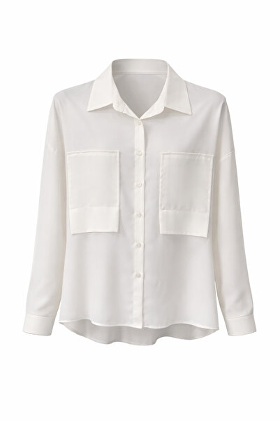 On Fashion Women's Square Pocket Chiffon Shirt
