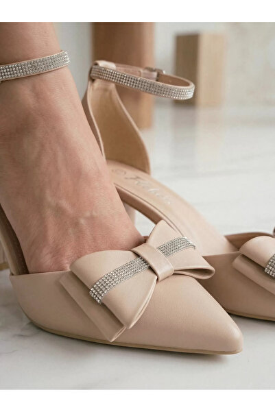 Zaira Γυναικεία μπεζ ψηλοτάκουνα παπούτσια από οικολογικό δέρμα Elis # 24675 ...