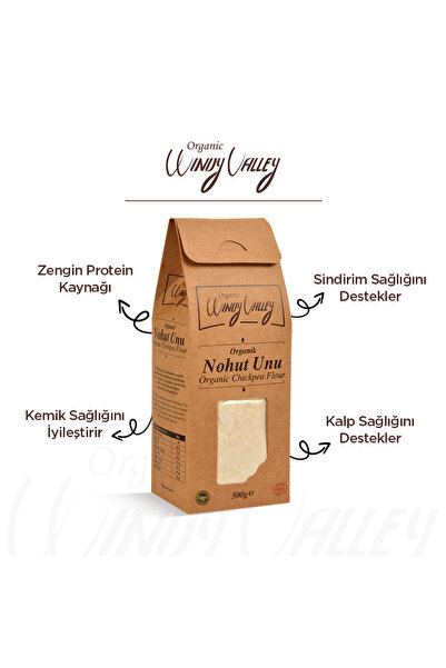 Organic Windy Valley Organik Nohut Unu 500 gr, Doğal, Glutensiz, Yerli ürün