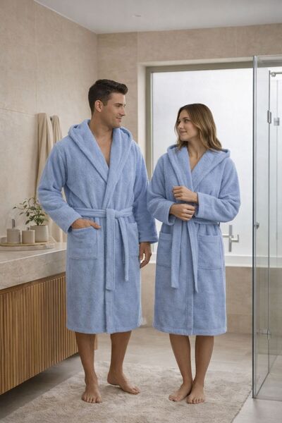 Constanza Exclusive Serena Unisex Cotton Hooded Bathrobe