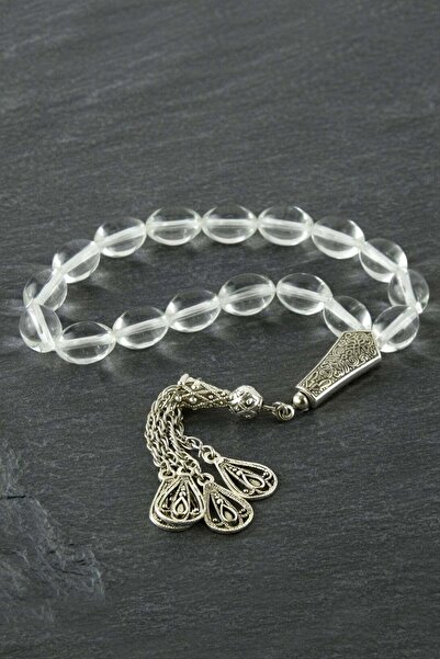 TakÇalıştır Oval Cut Glass Prayer Beads Product Size 10*14 mm