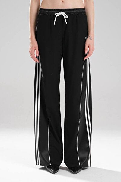 tw3 Γυναικείο παντελόνι με λεπτομέρεια από σατέν ύφασμα με σχέδιο με ρίγες