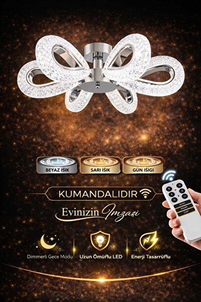 Marsel Lighting BOGOMİL 6LI AVİZE 3 RENK LED SECENEKLİ KUMANDALI LED AVİZE SA...