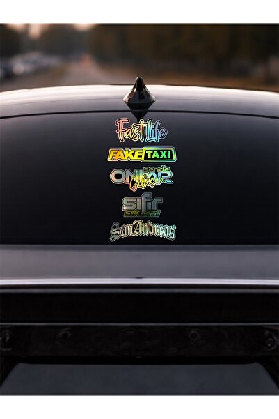 sticker مجموعة هولوغرام للزجاج الخلفي للسيارة مقاس 32 × 15 سم - مجموعة ملصقات...