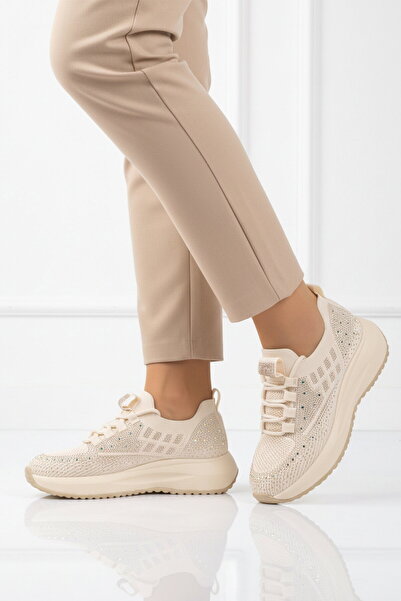 Guja Beige Anorak Light Stone Embroidered Women's Casual Shoes 26Y301 g