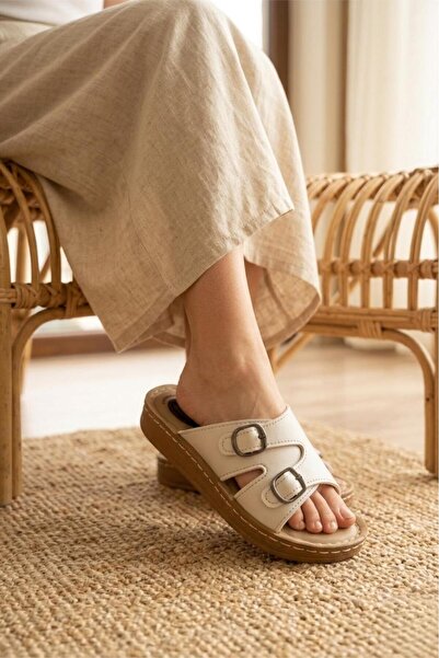 Oksit Trd 101 Дамски чехли с двойна катарама и дебела подметка - Ежедневни уд...