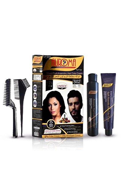 AUROMA Ammonia free Hair Color S02 Dark Black