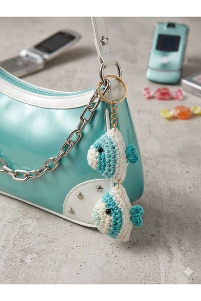 HENERA Knitted Fish Figure Keychain - Charm - Accessory - Gift