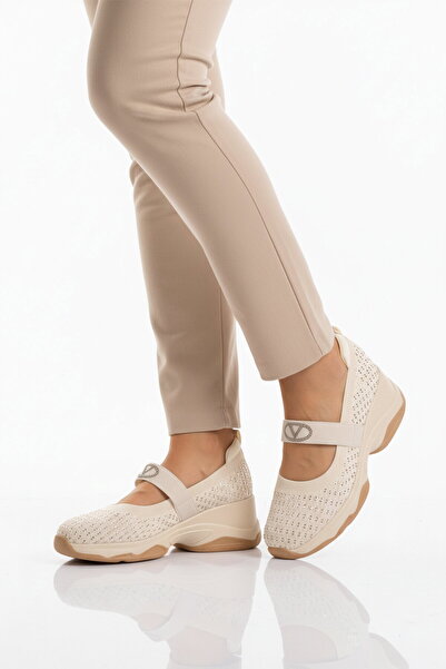 Guja Pantofi casual de damă, bej, cu bandă și broderie cu pietre 26Y305 G