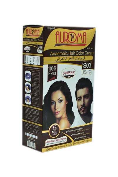 AUROMA Anaerobic Hair Colour Cream Dark Brown 200ml