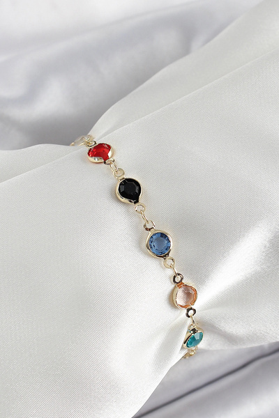 Clariss سوار نسائي من نحاس أوزسا موديل أسورتي ذهبي اللون مرصع بحجر الزركون