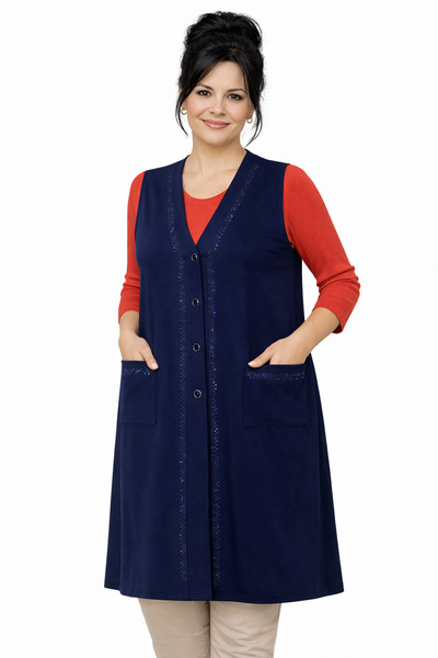 Mutlu City Women's Simple Pattern Combed Cotton Long Vest for Middle-Aged and...