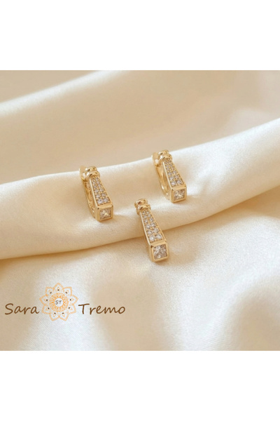 SaraTremo Set Sigiliul Puterii cu cristale de zirconiu - placat cu aur de 14k