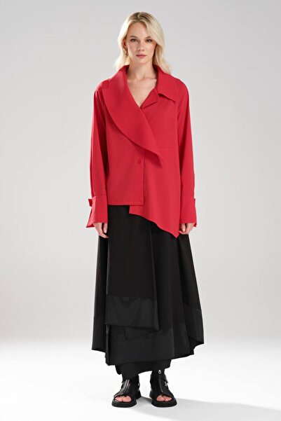 tw3 Women's Front Flounce Sleeve Button Detailed Design Shirt