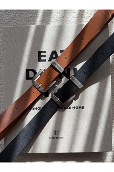 coaksco Set de 2 catarame pătrate antice negre pentru femei