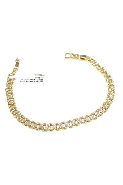 Güler Yüzlü Silver Xuping 5 mm Stone-Set Bracelet with Stone Details 17+2 cm ...