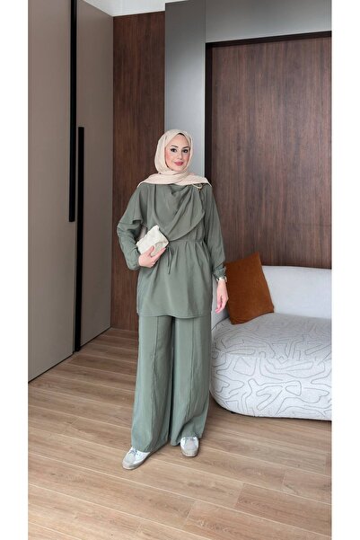 vikitekno Women's Premium Quality Modal Fabric Shawl Collar Detailed Two-Piec...