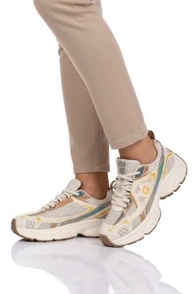 Guja Yellow Mesh Lightweight Lace-Up Women's Sports Shoes 26Y353 g