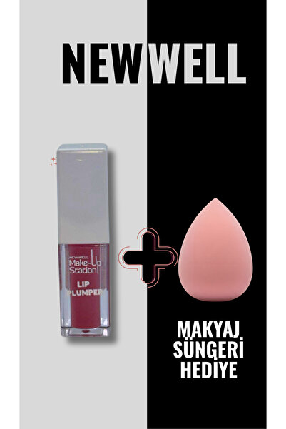 New Well Station Dudak Dolgunlaştırıcı Etkili Lip Gloss Açık Pembe+ sünger he...