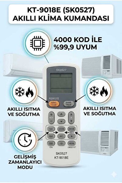 CN KT - 9018E Akıllı Üniversal Klima Kumandası- 4000 Kodlu (Her Markaya Uygun)