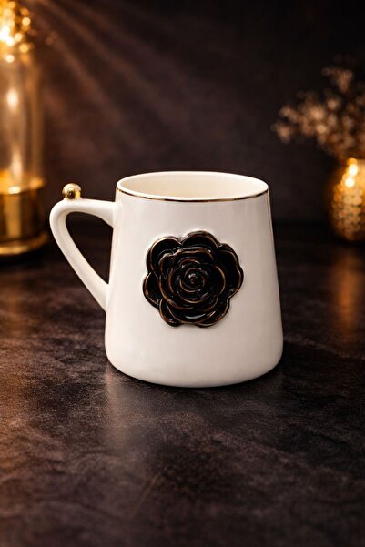 YzHome Acar White Porcelain Luxury Decor Rose Coffee Soft Drink Tea Cup Mug 2...