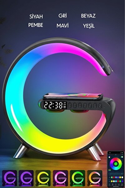 Divex G63 Akıllı RGB Gece Lambası - 15W Hızlı Kablosuz Şarj Standı & 360° Blu...
