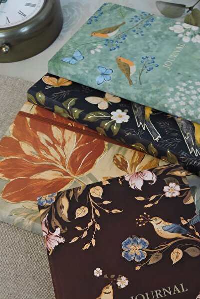 Nova Crafts Bird and Flower 4 Pcs Journal Notebook Set (4 Types)