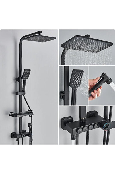 UNİBOX Coloana de Dus Premium, 4 Functii, Dus Fix Tip Ploaie, Para de Mana, N...