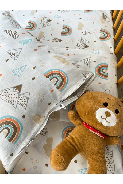 Ozz Baby 100% Cotton Park Mattress Elastic Baby Sheet Set (70X120X15) Pillowcase (35X45)