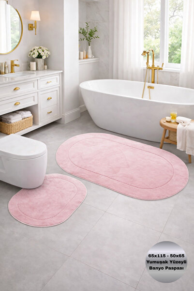 Modernsoft Rixora Pudra Yumuşak Yüzeyli Deri ve Kaymaz Tabanlı Modern Banyo P...