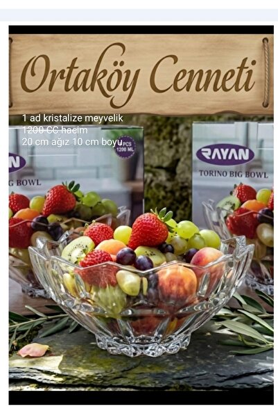 ORTAKÖY CENNETİ Krıstalize 1 Medium-Sized Fruit Bowl, Chocolate Bowl, Decorat...