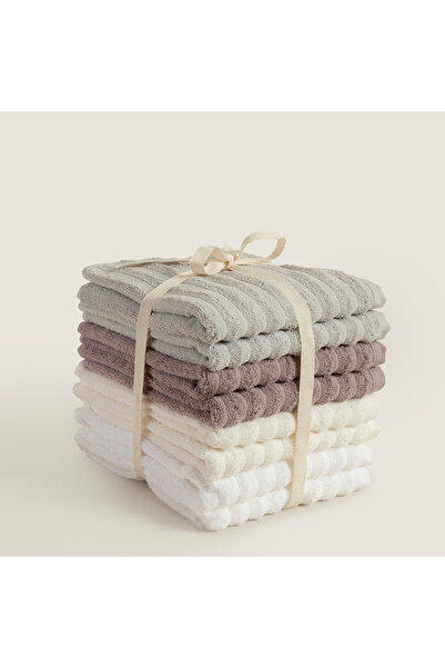 Chakra Набір хвилястих рушників для обличчя зі 100% бавовни, 8 предметів, 50x...