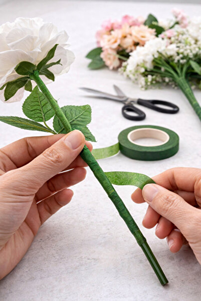 ENG PARTİ DÜNYASI Çiçek Bandı (Floral Tape) – Yapay Çiçek Sarma Bandı Yeşil