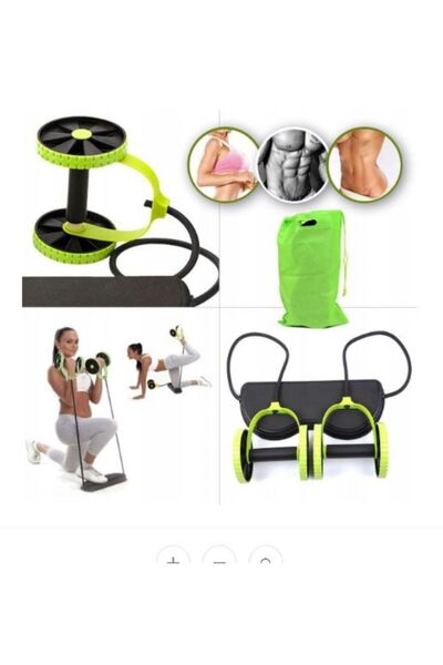 SimpluAcasa Aparat de Fitness Multifuncțional cu Benzi Elastice și Roți, Revo...