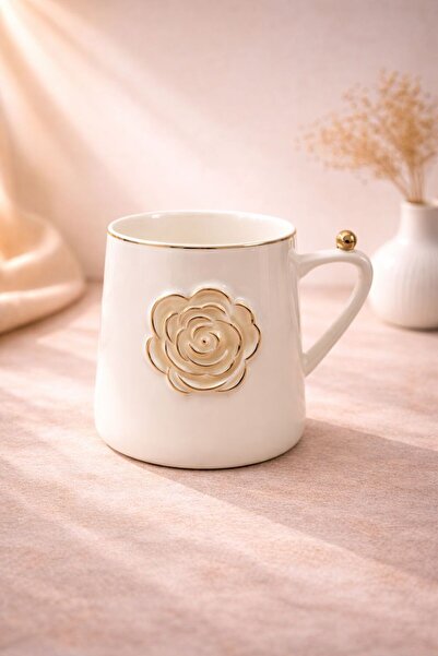 YzHome Acar White Porcelain Luxury Decor Rose Coffee Soft Drink Tea Cup Mug 2...