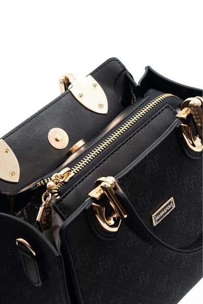 Silver Polo 1133 Women's Hand and Shoulder Bag Matte Black