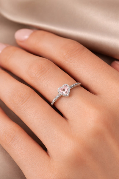 laria jewelry Vip Pink Stone Heart Model Special Series Ring Adjustable