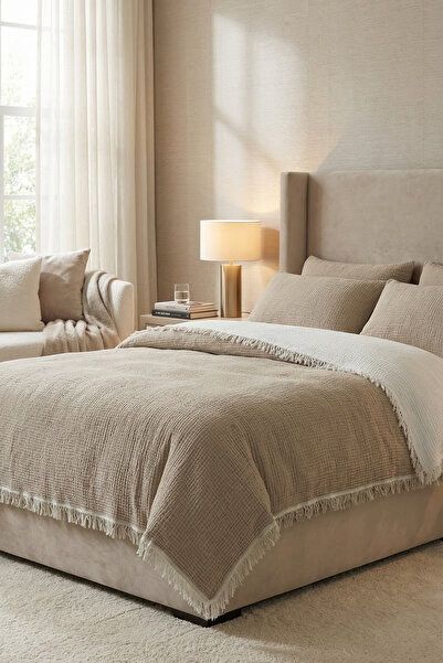 cottoncloth Double Bedspread 220X230 cm 4 Layers Muslin 100% Cotton Sofa Cove...