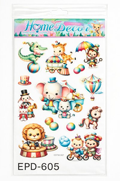 OEM 3D Wall Sticker Children Animals on Scooter, 8D Home Decor Sticker, Color...