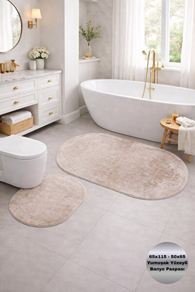Modernsoft Rixora Vizon Yumuşak Yüzeyli Deri ve Kaymaz Tabanlı Modern Banyo P...