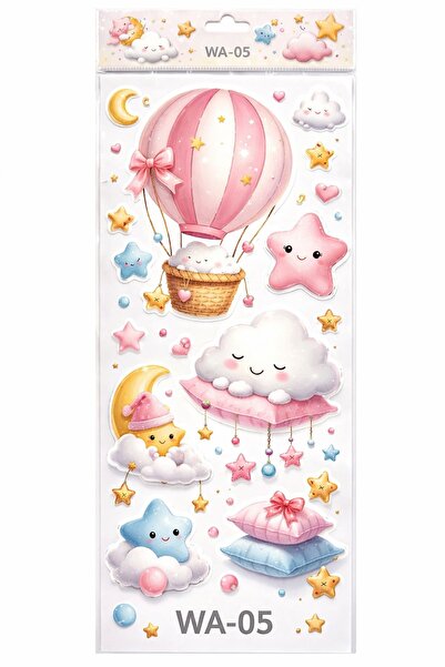 OEM 3D Decorative Wall Sticker – Outer Space with Planets, Moon and Rocket – ...