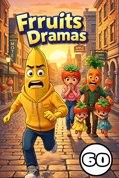 Brainrot Carte de colorat - 60 de ilustratii - Frruits Dramas , A4