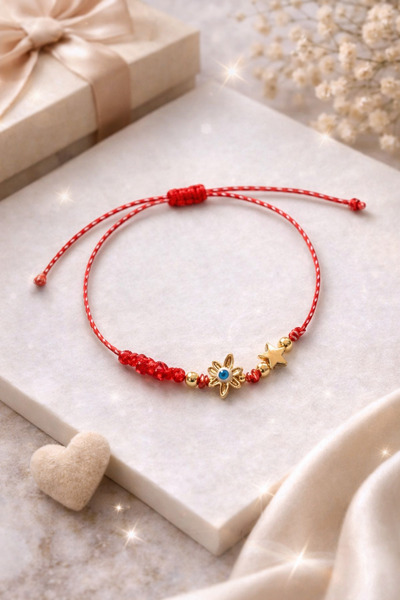 TUTU DESİGN Adjustable red cord bracelet – handmade lucky bracelet