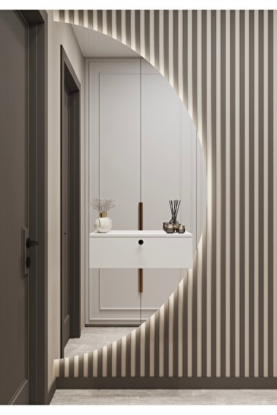 FeyzaDesign Beyaz MDF Dresuar - 60 cm Genişlik ve 20 cm Yükseklik
