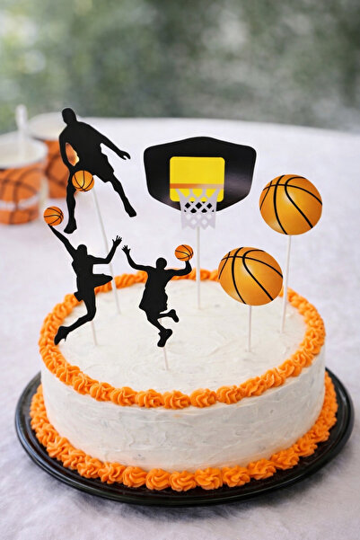 Partifabrik Basketbo Temalı Pasta süsü 6 Parça