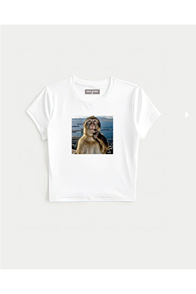 Kalic Studio Thinking Monkey Baby Tee Lycra White