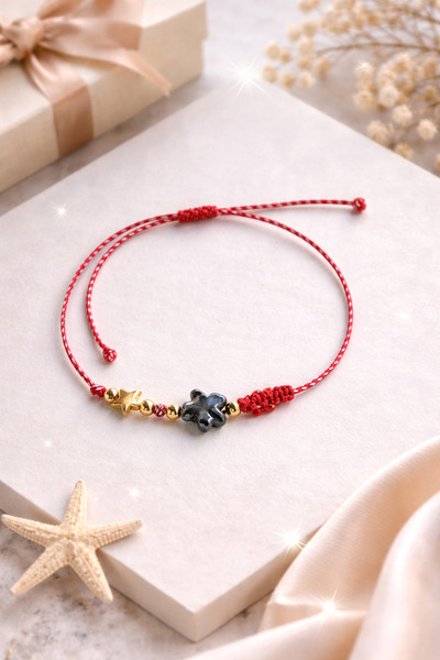 TUTU DESİGN Adjustable red cord bracelet – handmade lucky bracelet