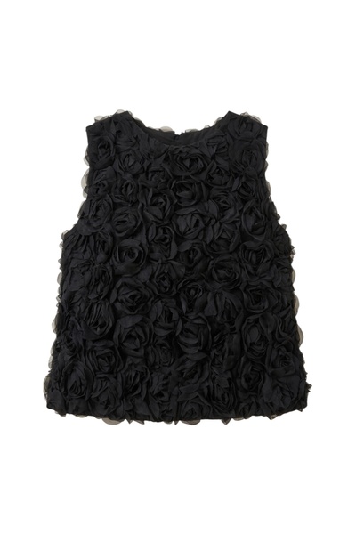 Ceren Öncel Atelier 3d Rose Desenli Premium Siyah Bluz