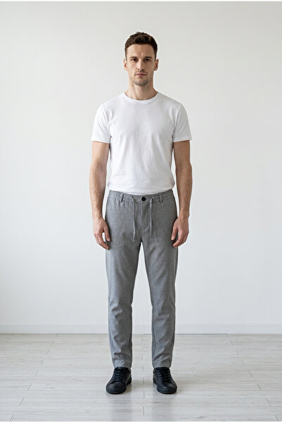 YŞRLİNE COLLECTİON YŞR Ανδρικό παντελόνι Jogger σε γκρι χρώμα, υφασμάτινο, με...