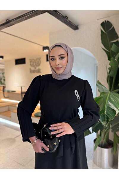 RETA MODA Women's Brooch Detailed Double Suit Set with Crepe Fabric Trousers,...